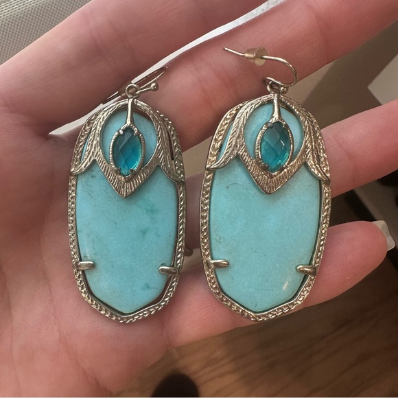 Kendra Scott VINTAGE Light gold and Turquoise Darby Earrings